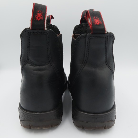 Vintage Redback Easy Escape Black Leather Slip-On Steel Toe Work Boots UK 7.5